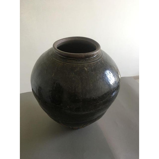 Late 18th Century Khmer Brown Glazed Terracotta Vase For Sale - Image 13 of 18