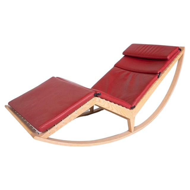 Red Canapo Rocking Chair attributed to Franco Albini for Cassina, Italy, 2010 For Sale