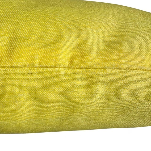 Contemporary Outdoors and Indoors Contemporary Lemon Yellow Square Pillows by Arlene Angard, Set of 2 For Sale - Image 3 of 8