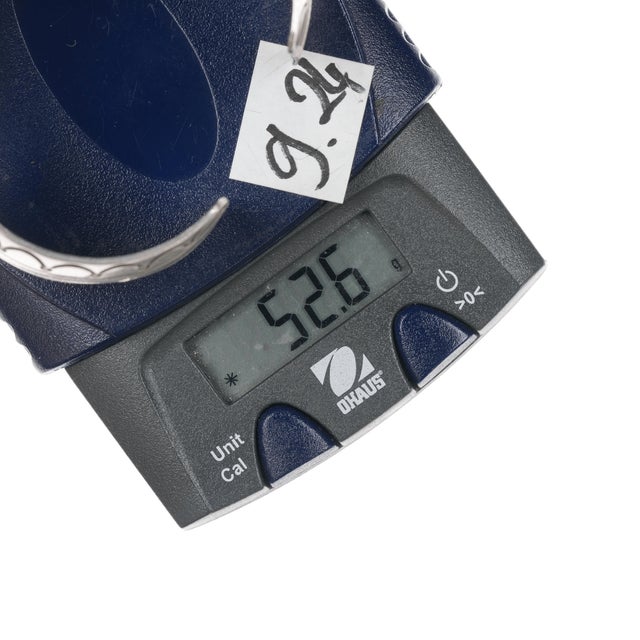 6.5" Carson Blackgoat Navajo sterling watch cuff bracelet hand stamped For Sale - Image 10 of 10