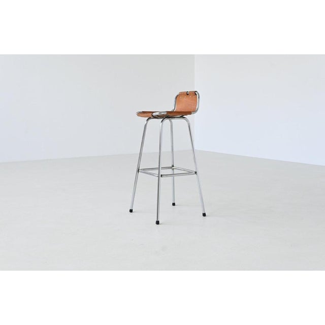 Leather Bar Stools by Charlotte Perriand, 1960s, Set of 3 For Sale - Image 11 of 18
