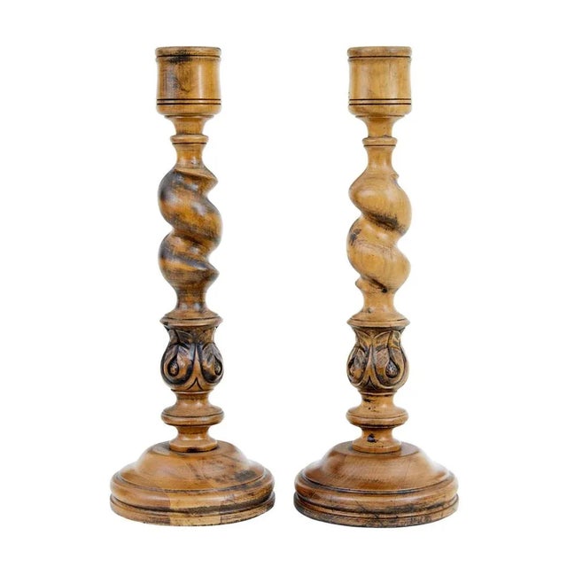 Large Early 20th Century Candlesticks, 1920s, Set of 2 For Sale - Image 6 of 7