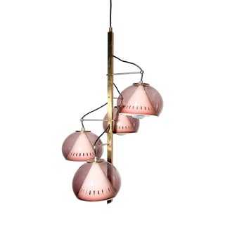 Vintage Pendant Light in Pink Acrylic Glass from Lamter Milano For Sale