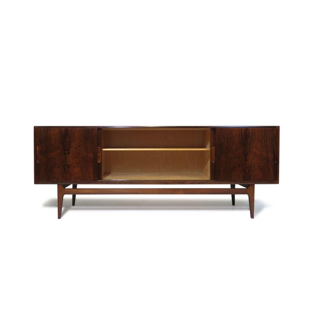 Mid-Century Modern Mid 20th Century Elegant Danish Brazilian Rosewood Credenza For Sale - Image 3 of 10