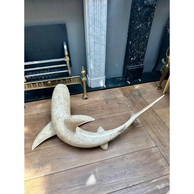 Large Marble Shark Sculpture by Maitland Smith, 1980 For Sale - Image 11 of 16