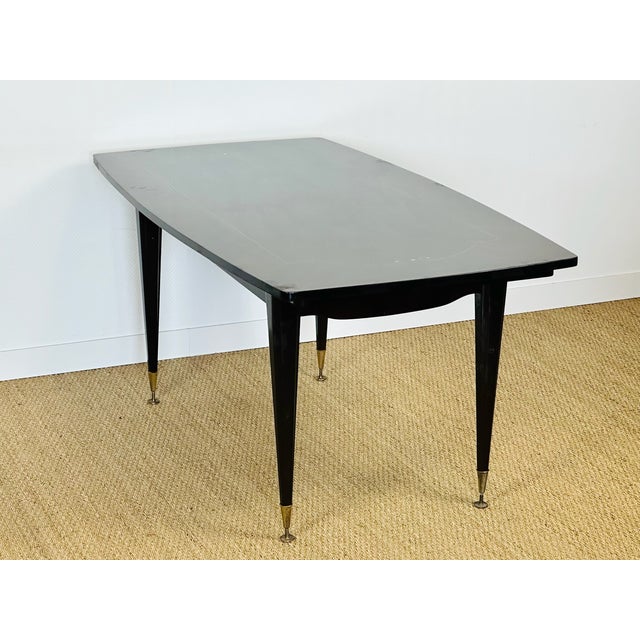 Black Art Deco Dining Table in Macassar Ebony, France, 1940s For Sale - Image 8 of 18