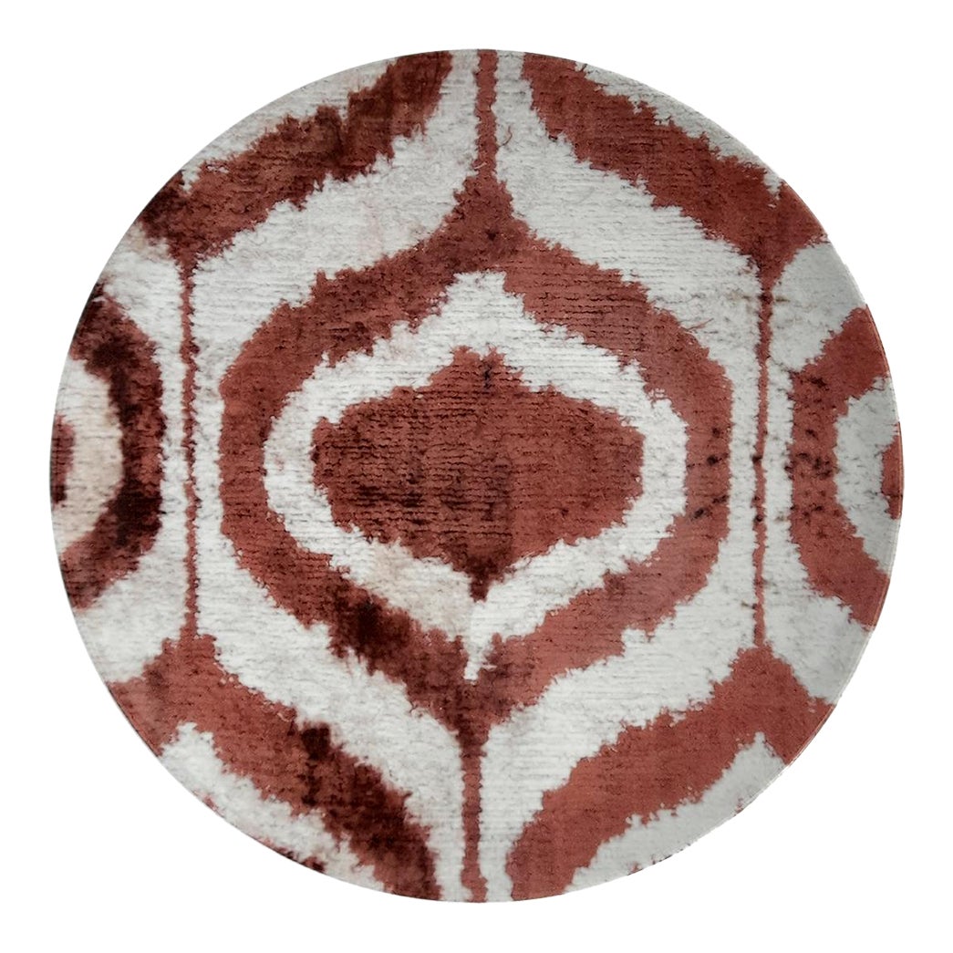Les Ottomans Ikat Collection Porcelain Soup Bowl, Maroon Red | Chairish