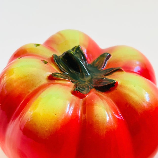 Ceramic Mid Century Ceramic Tomato Salt and Pepper Shakers, Japan 1960s For Sale - Image 7 of 12