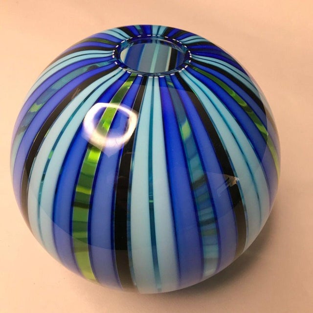 Blue Murano Perle No. 2 Vase from Salviati For Sale - Image 8 of 16