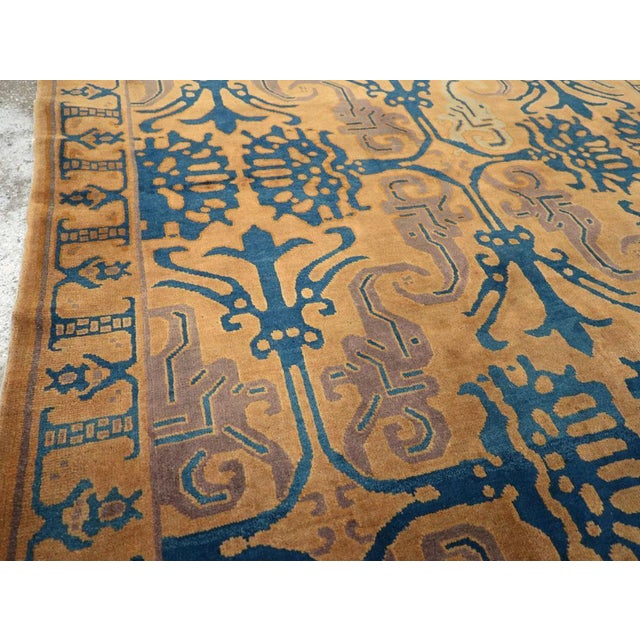 Art Deco Galerie Shabab Collection Mid-20th Century Handmade Chinese Art Deco Accent Carpet For Sale - Image 3 of 8