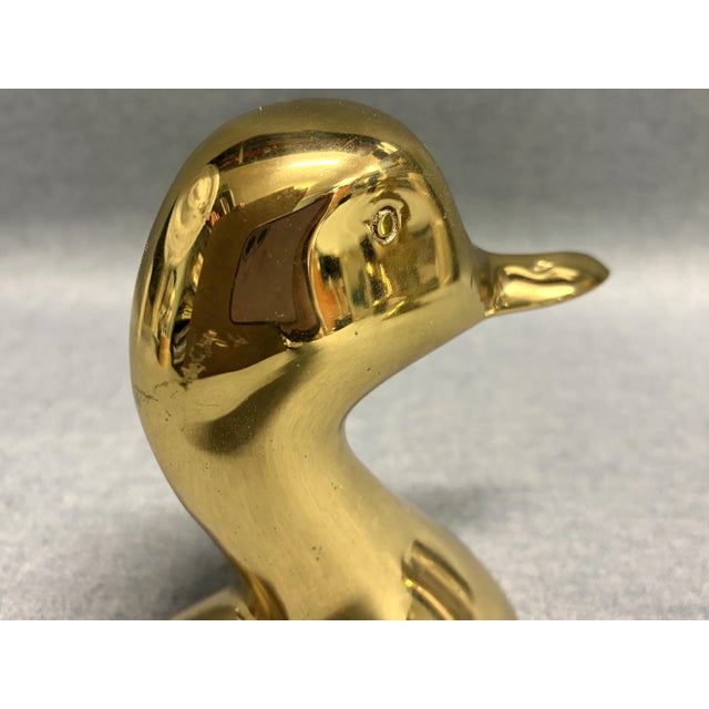 Metal Brass Duck Bookends From Virginia Metalcrafters - A Pair For Sale - Image 7 of 11