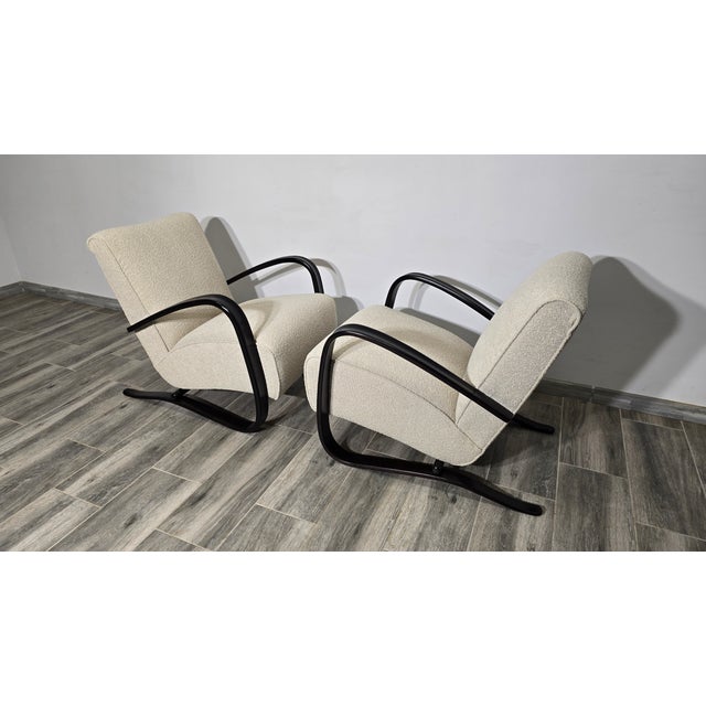 Mid-Century Modern Set of H-269 Armchairs by Jindřich Halabala, 1940s For Sale - Image 3 of 11