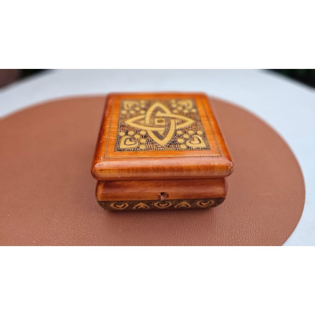 Art Deco Carved Wooden Box, 1920s For Sale - Image 4 of 10