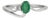 Contemporary 925 Silver Oval 0.55 Ct Emerald & Diamond Split-Shank Wave Ring Size 8 For Sale