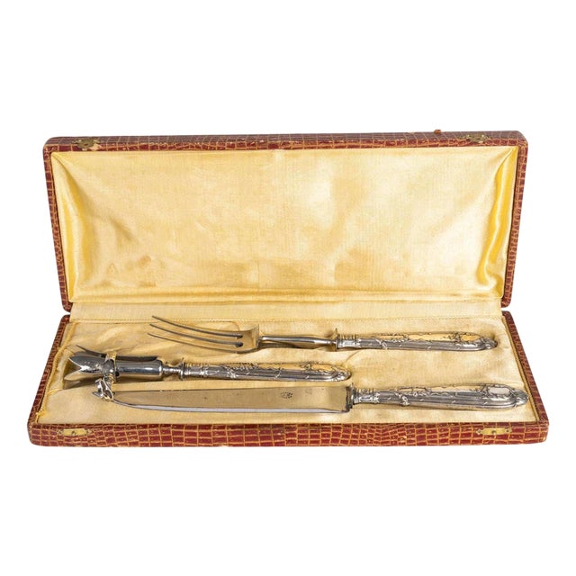 Napoleon III Silver Flatware Set, 19th Century, Set of 3 For Sale