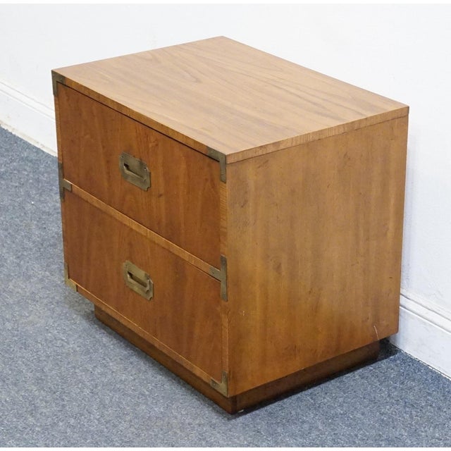 Dixie Dixie Furniture Campaigner Collection Walnut 24" Two Drawer Nightstand 767-621 For Sale - Image 4 of 14
