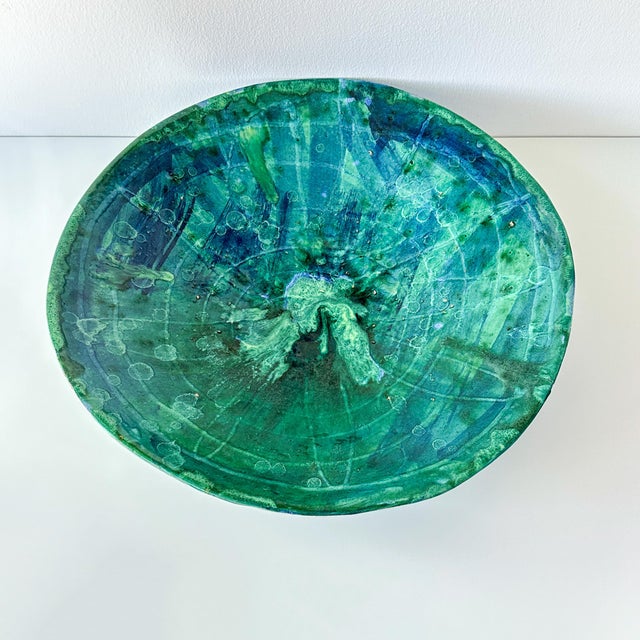 Mid 20th Century Handcrafted Ceramic Glazed Decorative Bowl For Sale In New York - Image 6 of 12