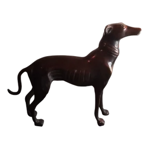 1980s Solid Bronze Greyhound Figurine