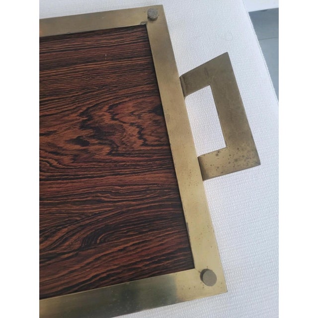 Metal Mid-Century Gold-Plated Brass Tray, 1970s For Sale - Image 7 of 11