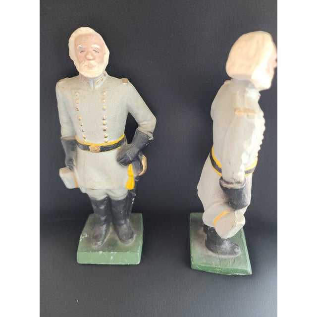 Cast iron painted bookends or doorsteps of Confederate General Robert E Lee.. 7.5 in tall, 3.25 wide and 2.25 deep. In...