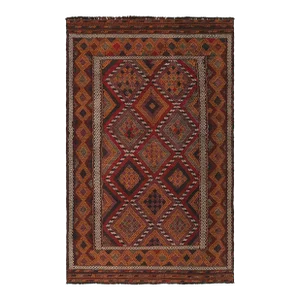 Rug & Kilim’s Contemporary Kilim Rug With Polychromatic Geometric Pattern