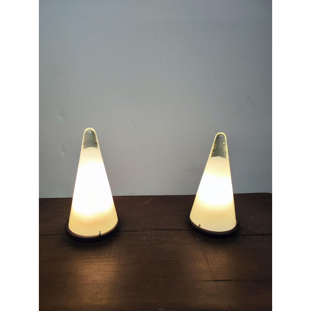 Contemporary Vintage Murano Glass Lamps from Leucos, 1970s, Set of 2 For Sale - Image 3 of 5