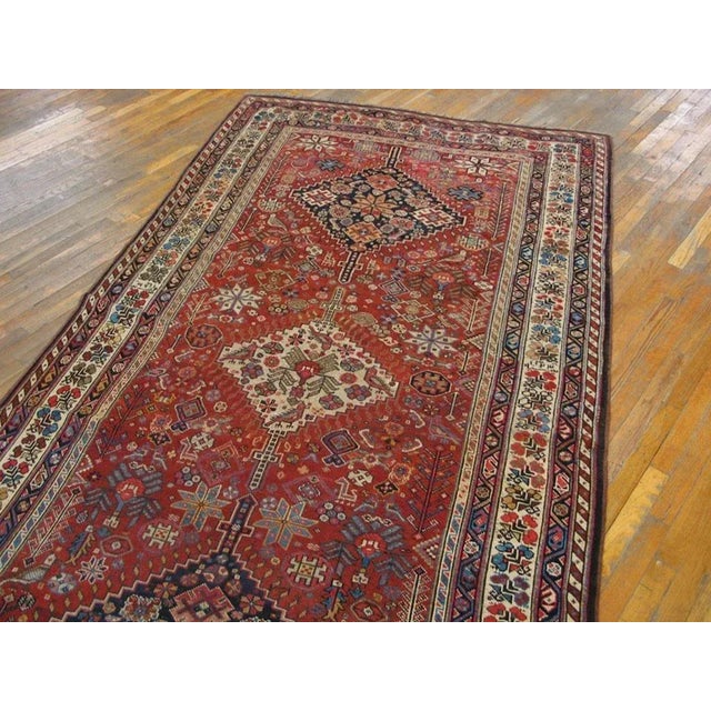 1900 - 1909 19th Century S. Persian Ghashghaie Carpet (5'6" x 11' - 168 x 335 ) For Sale - Image 5 of 8