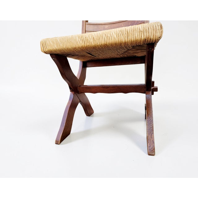 Vintage Scandinavian Brutalist Scissor Dining Chairs in Pine, 1960s, Set of 4 For Sale - Image 11 of 18