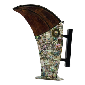 1950s Jeronimo Fuentes Abalone & Wood Inlay Toucan Pitcher, Emilia Castillo Style