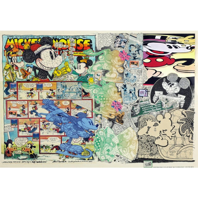 1980s John Fawcett Mickey Mouse Mixed Media Collage With Provenance and Gallery Label For Sale - Image 5 of 9