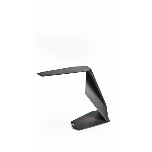 Black Samotrax Console Table with Anti-Flex Metal Core and Aluminium Plates by Orfeo Studio For Sale - Image 8 of 13