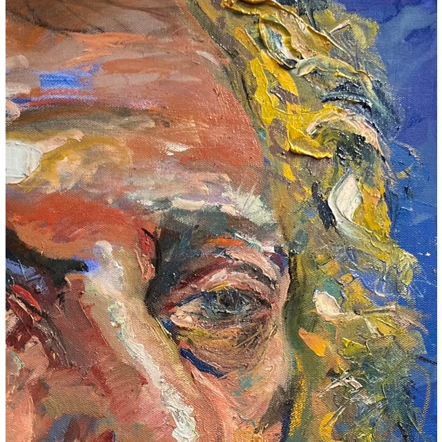"Portrait of a Man", Original Oil Painting, Abstract Portrait Painting For Sale In Saint Louis - Image 6 of 8