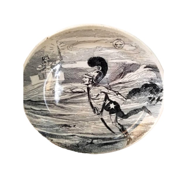 Antique French Creil et Montereau Series Bains de Mer Plates by Charles Hamlet, 1890s, Set of 4 For Sale - Image 3 of 10