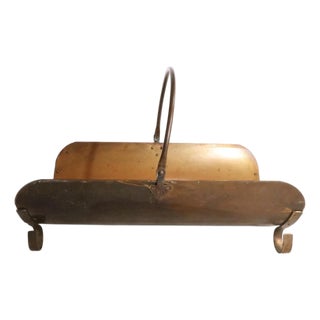 Vintage Brass Fireplace Log Holder For Sale