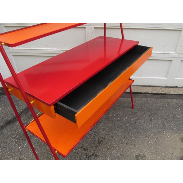 Mid-Century Modern Vintage Modernist Style Painted Single Drawer Etagere Circa 1960 For Sale - Image 3 of 15