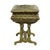 Antique and beautiful French jewelry box, very heavy, made of patinated copper-plated metal, in the shape of a table, with...