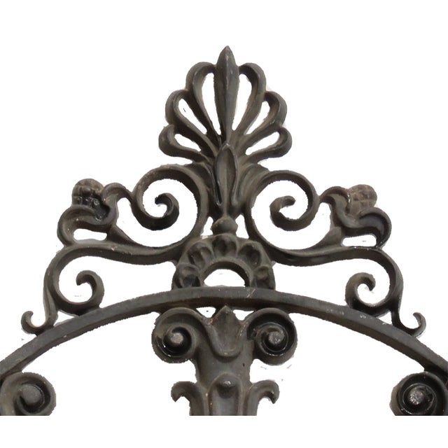 French Antique Black Iron Architectural Grille Salvage Element For Sale - Image 3 of 3