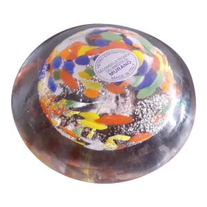 1980s Murano Art Glass Paperweight, Made in Italy