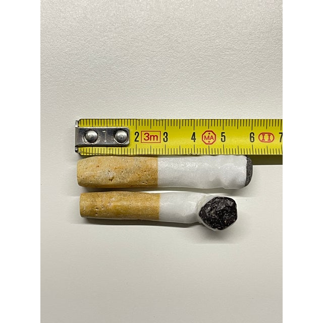 Stone Pop Art Sculptural Hand-Carved Carrara Marble Cigarette Butts, Tuscany, Italy, 1950s, Set of 2 For Sale - Image 7 of 13