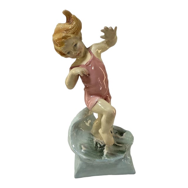 Vintage MCM Royal Worcester July Porcelain Figurine For Sale