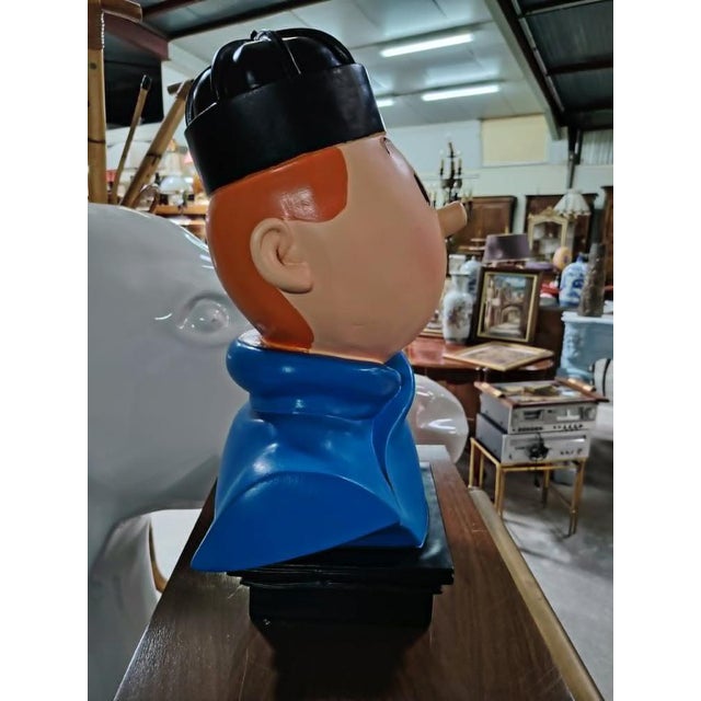 Modern The Blue Lotus Bust of Tintin, 1990s For Sale - Image 3 of 4