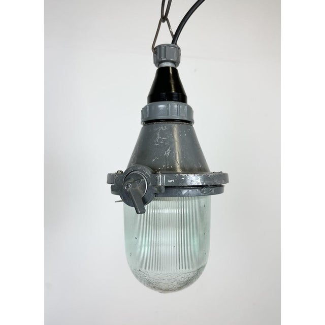 Industrial Grey Pendant Light, Former USSR, 1960s For Sale - Image 6 of 16