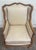 Mid 20th Century Vintage Country French Fruitwood Upholstered Wingback Chair For Sale - Image 5 of 10