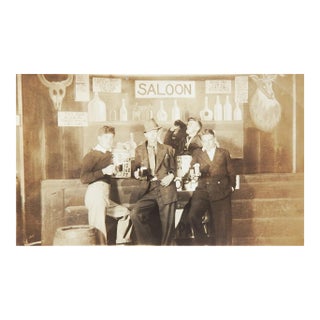 Early 20th Century Saloon Group Photograph RPPC For Sale