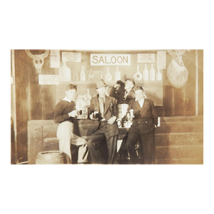 Early 20th Century Saloon Group Photograph RPPC