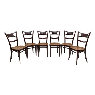 Vintage Neapolitan Beech Chairs by Sautto & Liberale for Thonet, 1930, Set of 6 For Sale