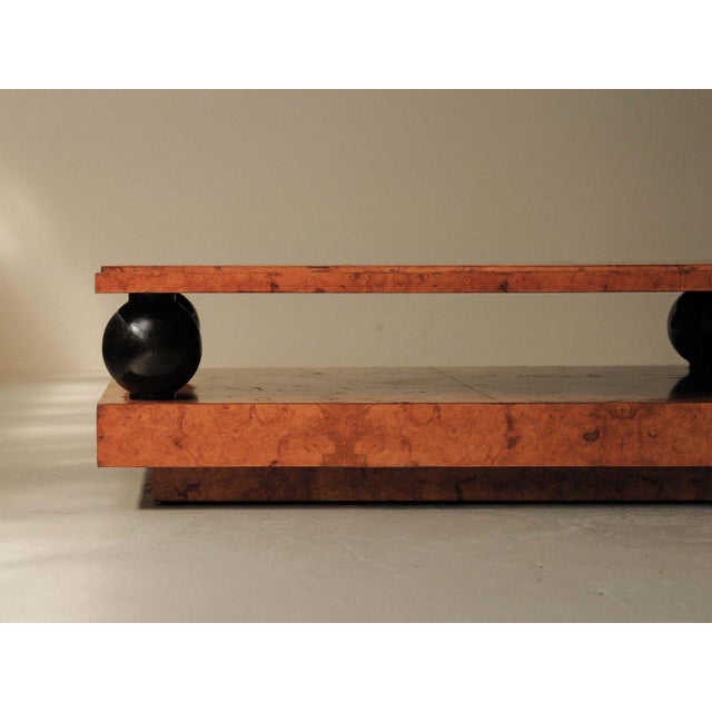 Brutalist Large Burl Elm Veneer Coffee Table, 1970 For Sale - Image 3 of 18