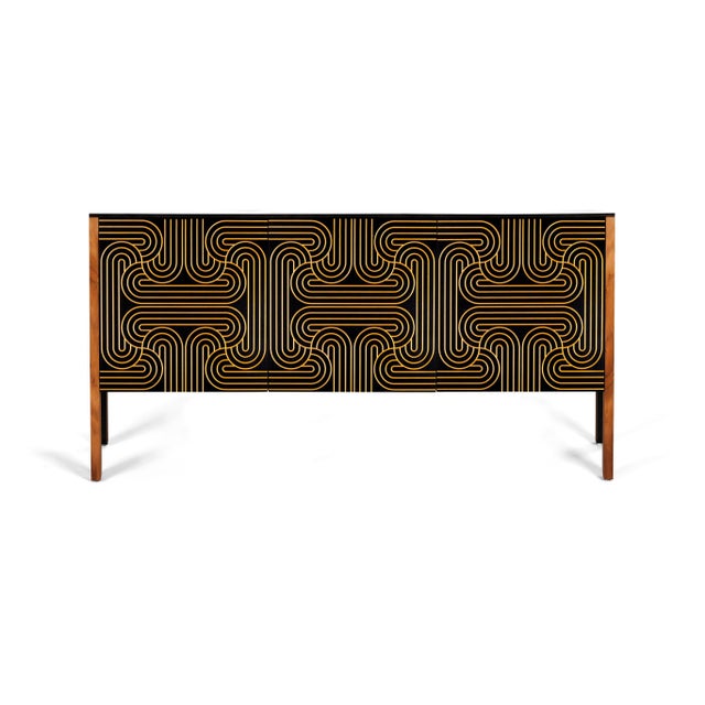 Contemporary Loop Sideboard in Black and Gold by Coucou Manou For Sale - Image 3 of 7