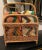 Oversized 1970s organization storage bamboo basket with arched handle. A beautiful way to accommodate magazines, record,...
