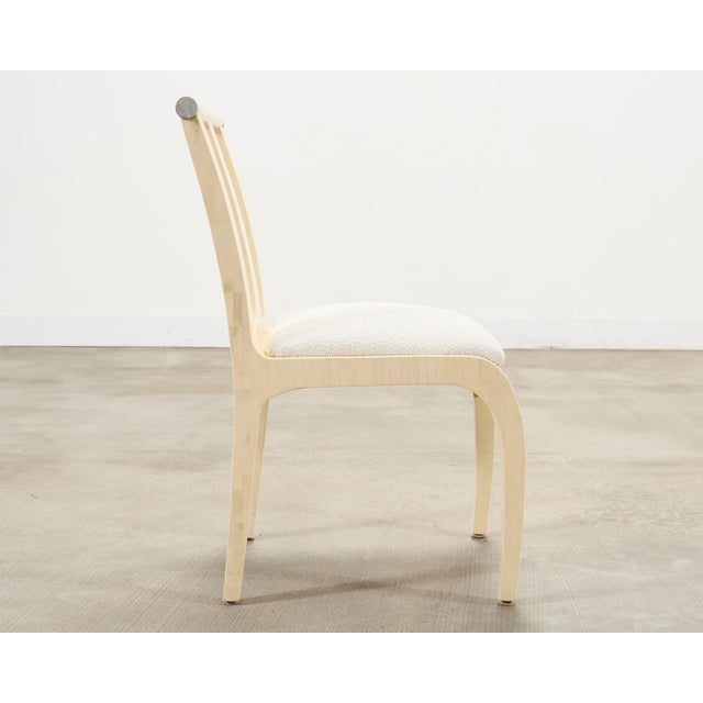 Enrique Garcel Colombian Tessellated Bone Chair With Bouclé For Sale - Image 16 of 18